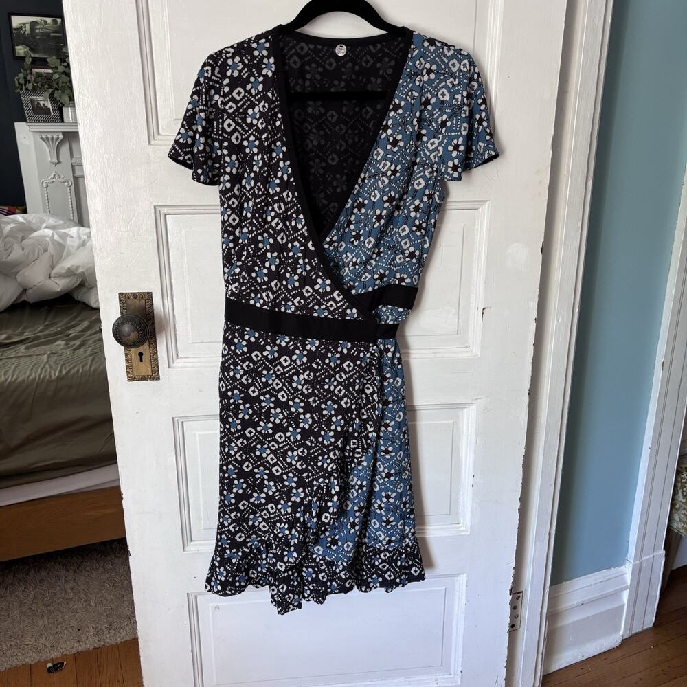 Margaret O'Leary Midi Dress Floral Cottage Wrap Size Small
